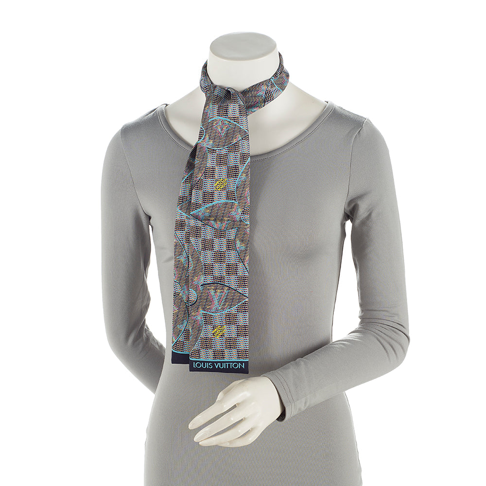 Louis Vuitton Silk Monogram Pop Bandeau Scarf (SHF-22136)