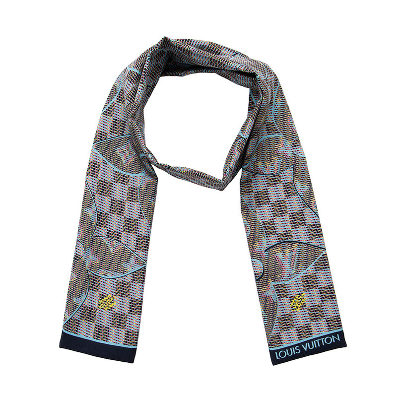 vuitton monogram scarf blue