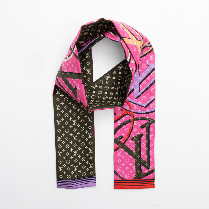 silk bandeau scarf for bag lv