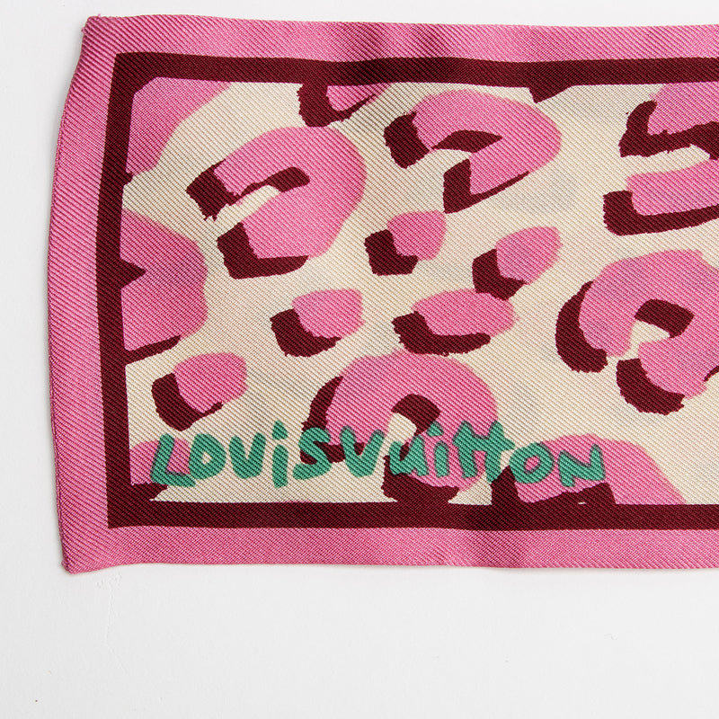 Louis Vuitton Monogram Stephen Sprouse Roses 100% Silk Scarf
