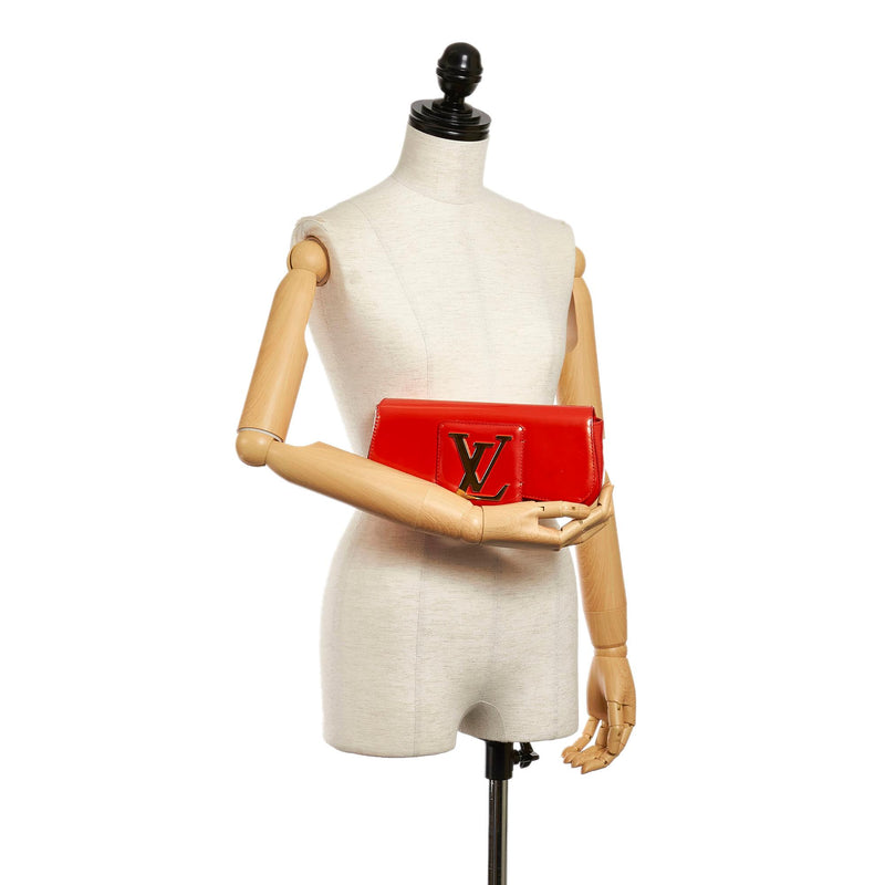 Authentic Louis Vuitton LV LOGO Pochette SOBE Givre Clutch Handbag Purse  Bag K05
