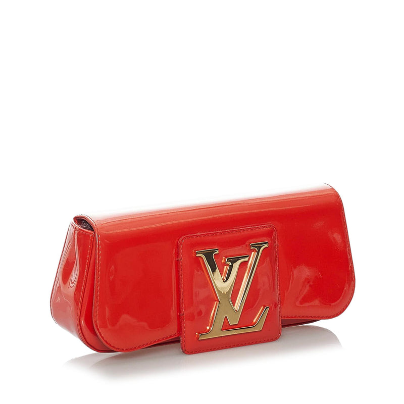 Authentic Louis Vuitton LV LOGO Pochette SOBE Givre Clutch Handbag Purse Bag  K05