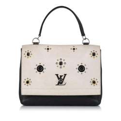 Louis Vuitton Black/White Leather Mechanical Flowers Lockme II Bag