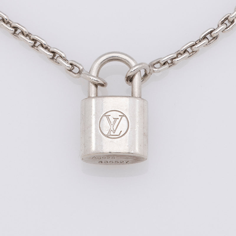 louis-vuitton lock and key silver