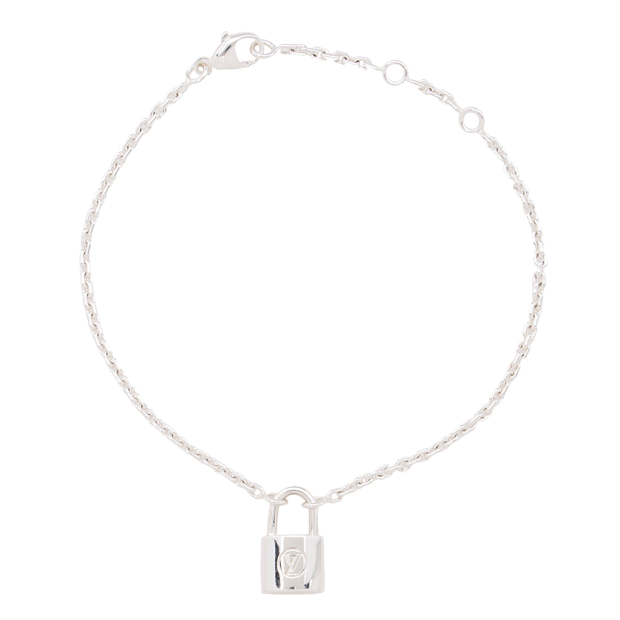 Louis Vuitton Sterling Silver Lockit Chain Bracelet (SHF-Nq3sPh)