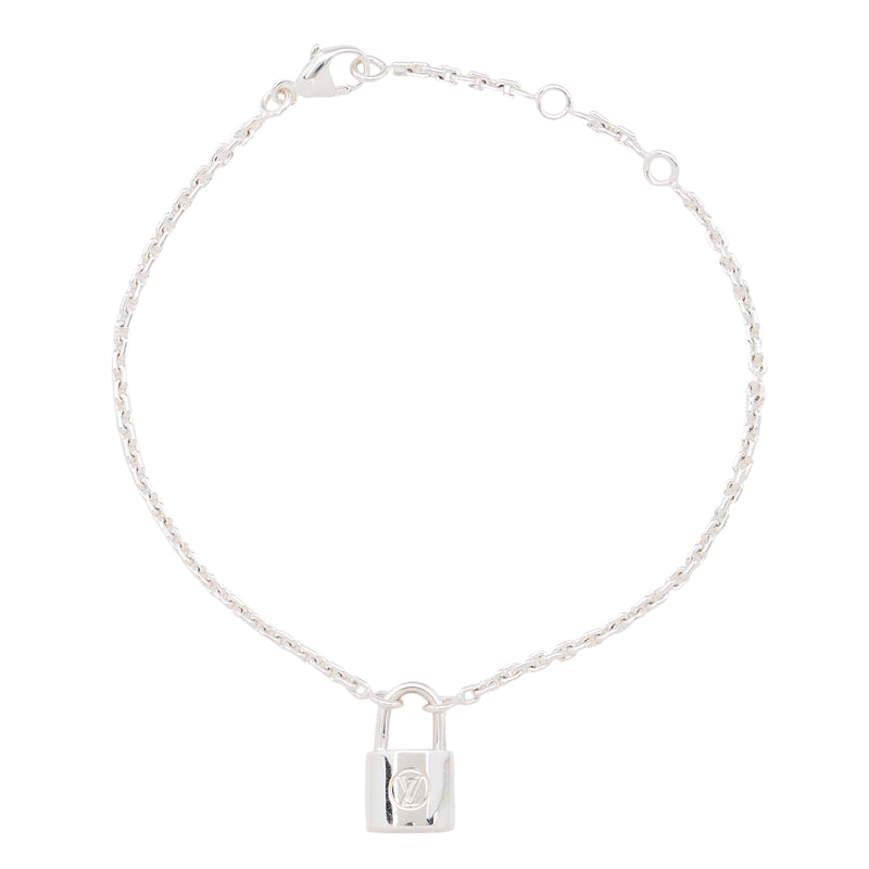 Louis Vuitton Sterling Silver Lockit Chain Bracelet (SHF-Nq3sPh