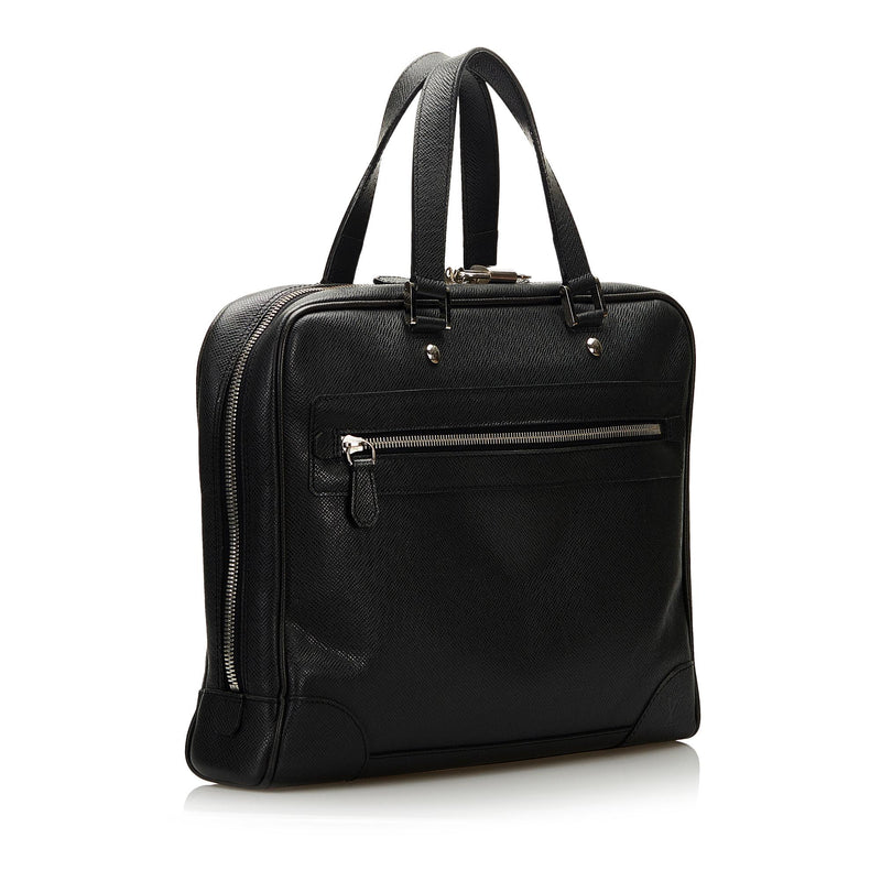 Louis Vuitton Louis Vuitton Black Taiga Leather Laptop Briefcase