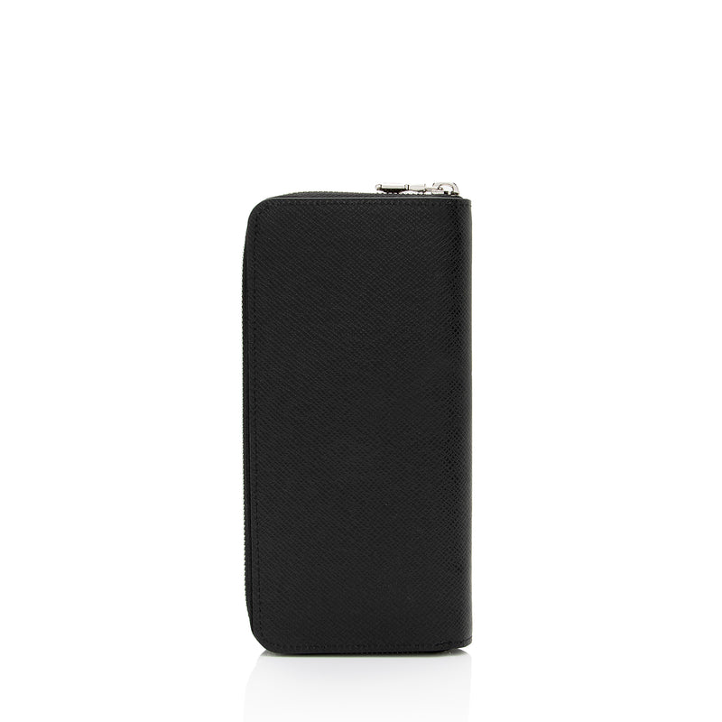 Louis Vuitton Zippy Wallet Vertical Black Canvas Wallet (Pre-Owned)
