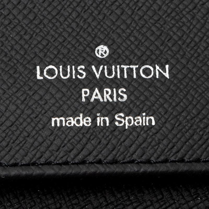 Louis Vuitton Unisex Vintage Zippy Compact Square Wallet Black Taiga Leather