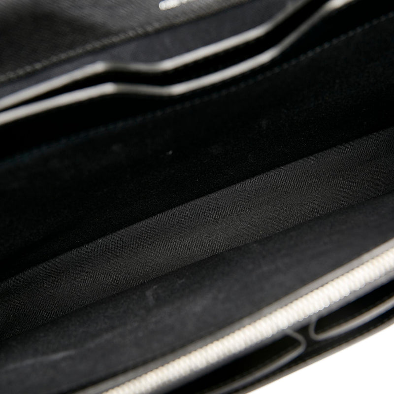 Robusto Briefcase in Taiga leather, Ruthenium Hardware