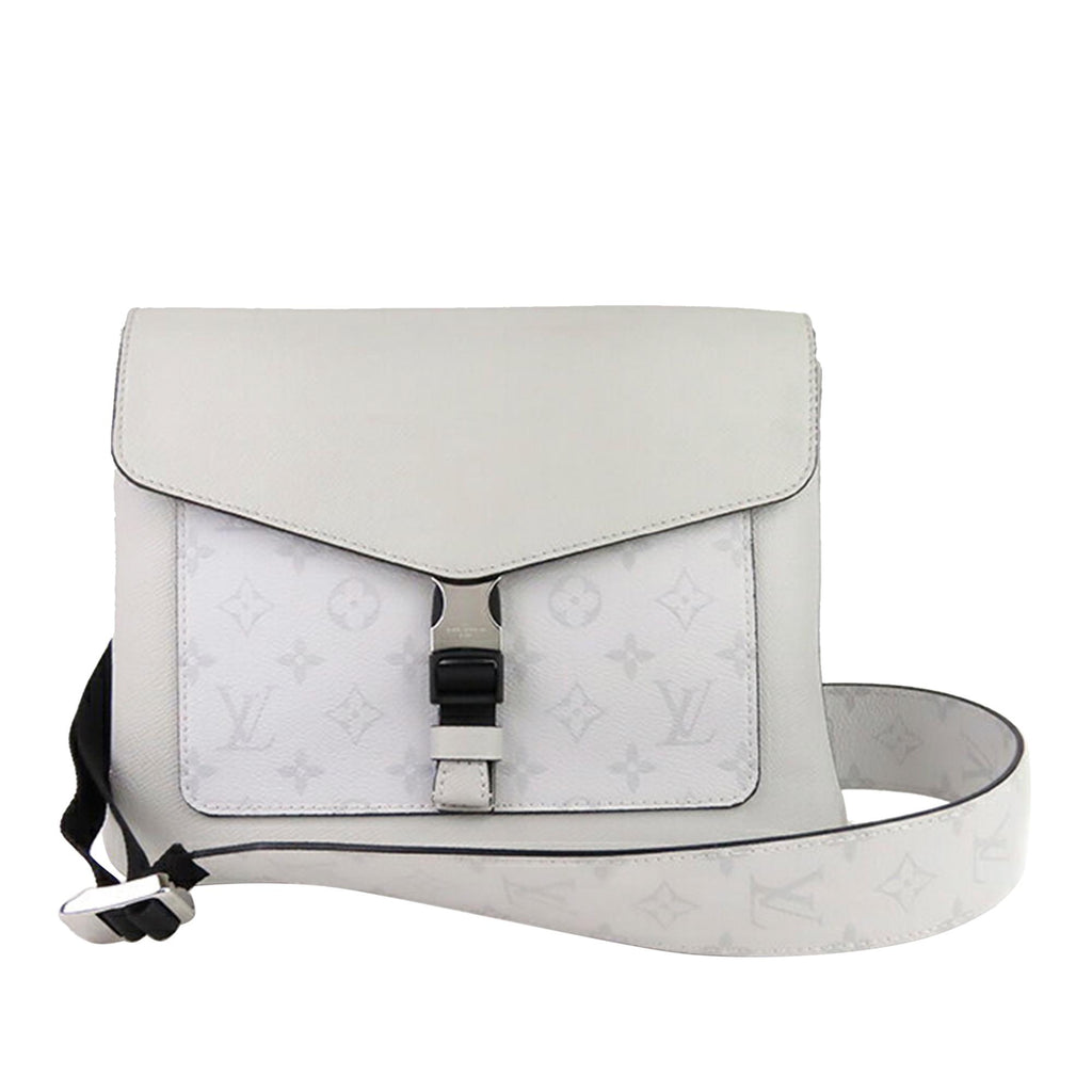 White Louis Vuitton Taigarama Outdoor Flap Messenger Crossbody Bag