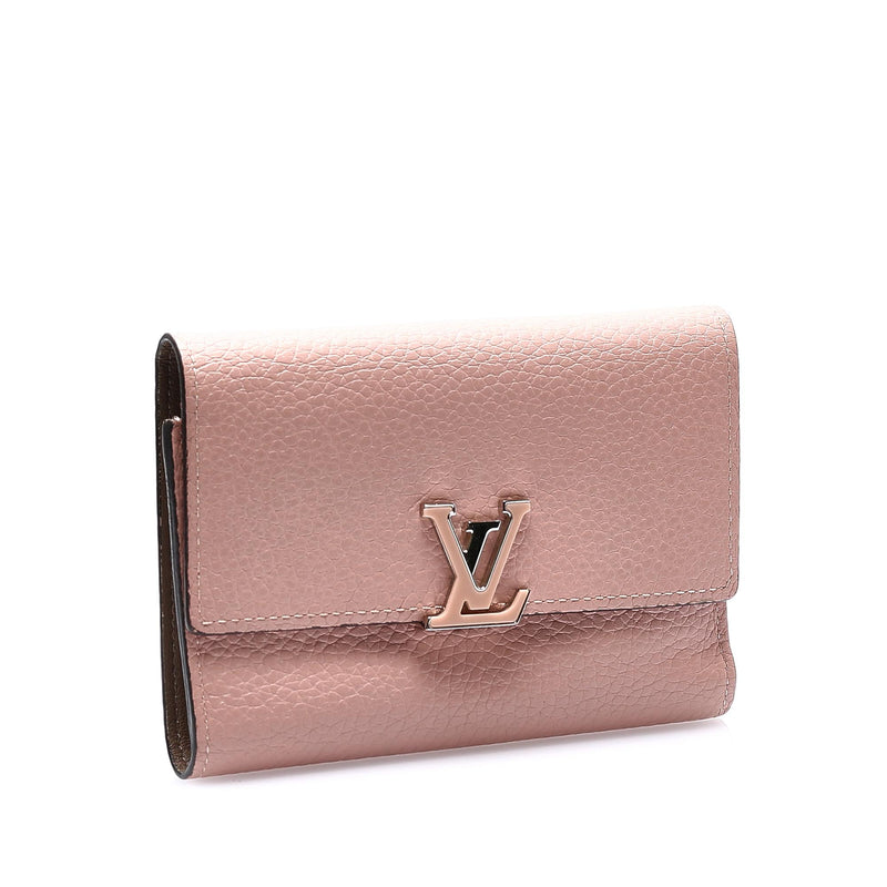 Louis Vuitton Taurillon Capucines Compact Wallet (SHG-28954) – LuxeDH