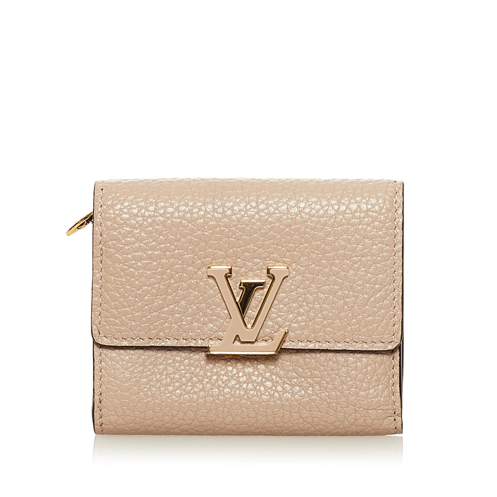 Shop Louis Vuitton CAPUCINES Calfskin Leather Folding Wallet Small