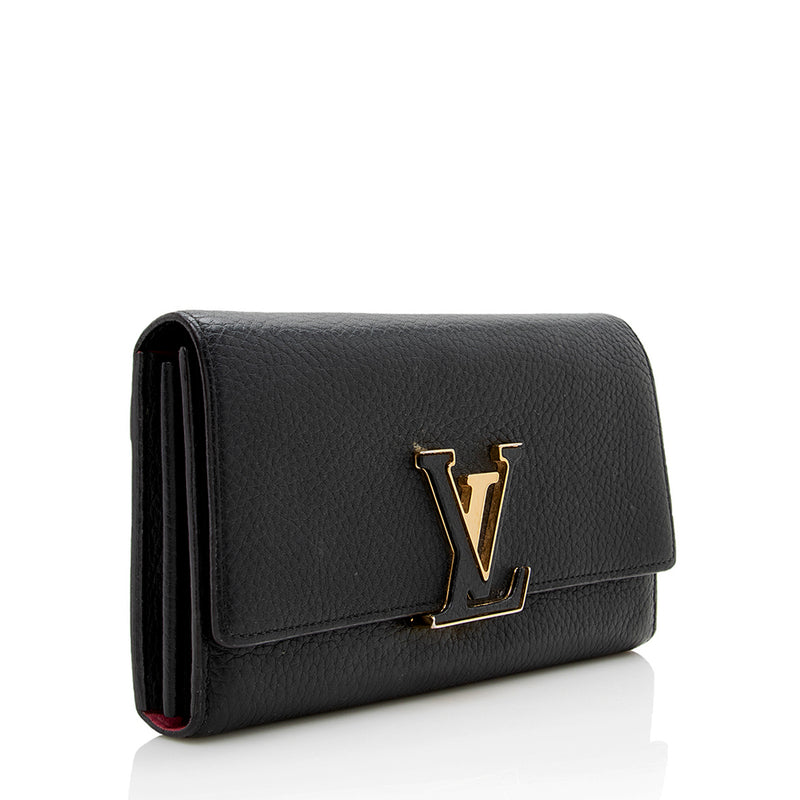 Louis Vuitton Capucines Wallet Black Taurillon