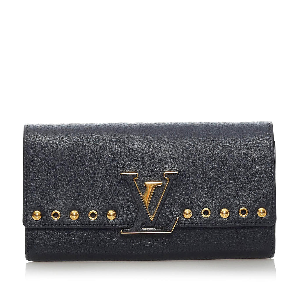 Louis Vuitton Capucines Black Leather Wallet (Pre-Owned)