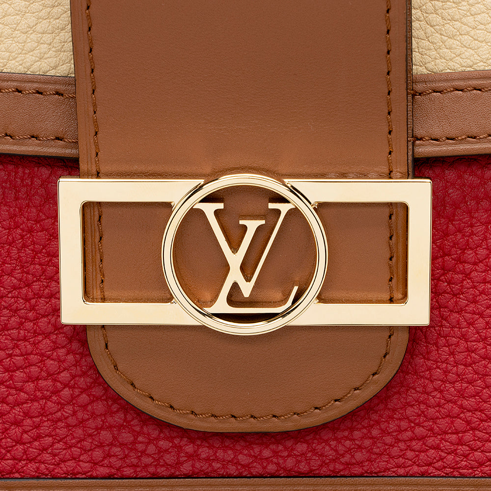 Louis Vuitton Taurillon Leather Dauphine MM Shoulder Bag (SHF-ZlkYV5)