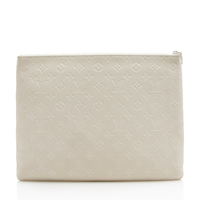 White Louis Vuitton Taurillon Monogram Solar Ray A4 Clutch Bag