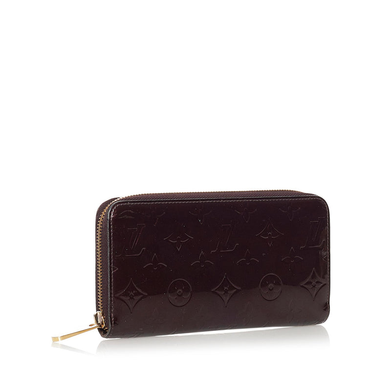 Auth Louis Vuitton Vernis Zippy Wallet Long Wallet Patent Leather