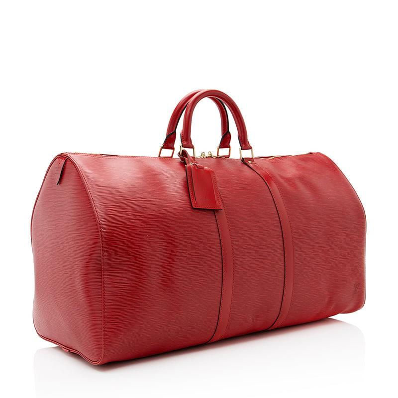 Vintage Louis Vuitton Keepall 55 Red Epi Leather Duffel Bag VI884