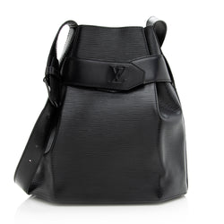 Authentic Louis Vuitton “Louise PM” Pewter Epi Electric Leather Shoulder/ clutch