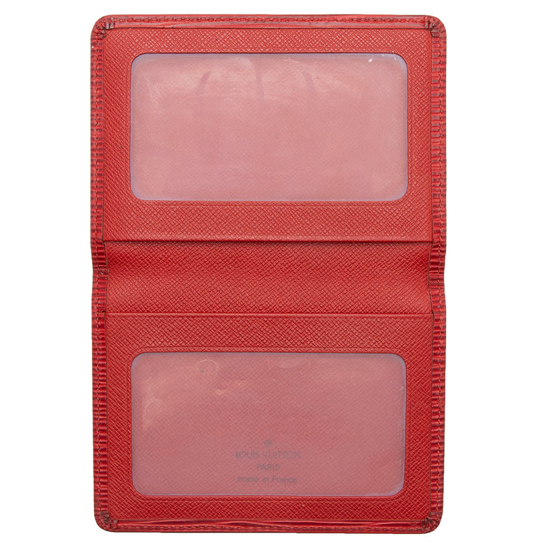 Louis Vuitton LV Business Card Holder Case Wallet Blue Epi Denim Leather  Auth