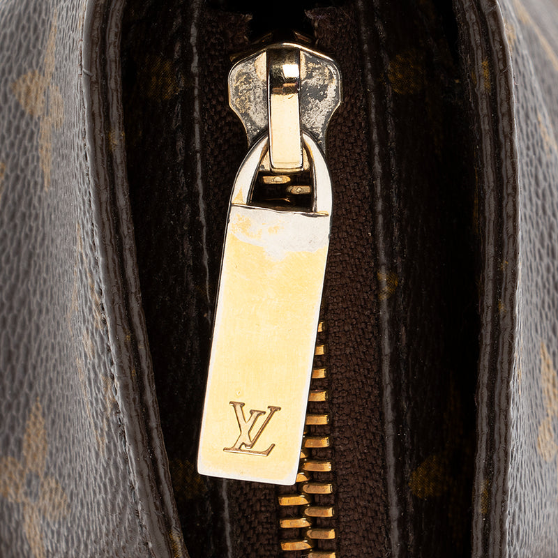 Used Louis Vuitton Authentic Monogram Cabas Piano Canvas Shoulder Bag Gold  Hardware