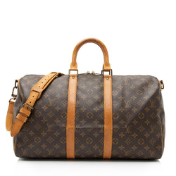 Louis Vuitton Keepall 45 Bandouliere Monogram Canvas Brown Leather