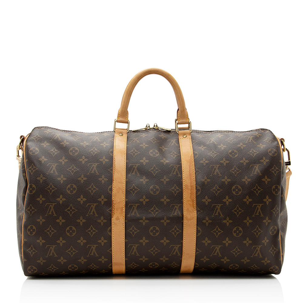 Louis Vuitton Vintage Monogram Canvas Keepall Bandouliere 50 Duffel Bag (SHF-20790)