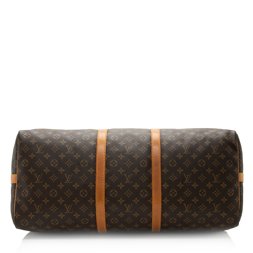 Louis Vuitton Vintage Monogram Canvas Keepall Bandouliere 60 Duffle Bag (SHF-20354)