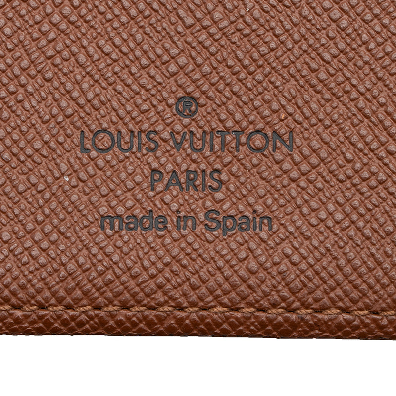 Louis Vuitton Vintage Monogram Canvas Pocket Agenda Checkbook Cover (SHF-17557)