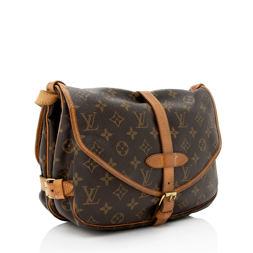 Louis Vuitton Vintage Monogram Canvas Saumur 30 Messenger Bag (SHF-20683)