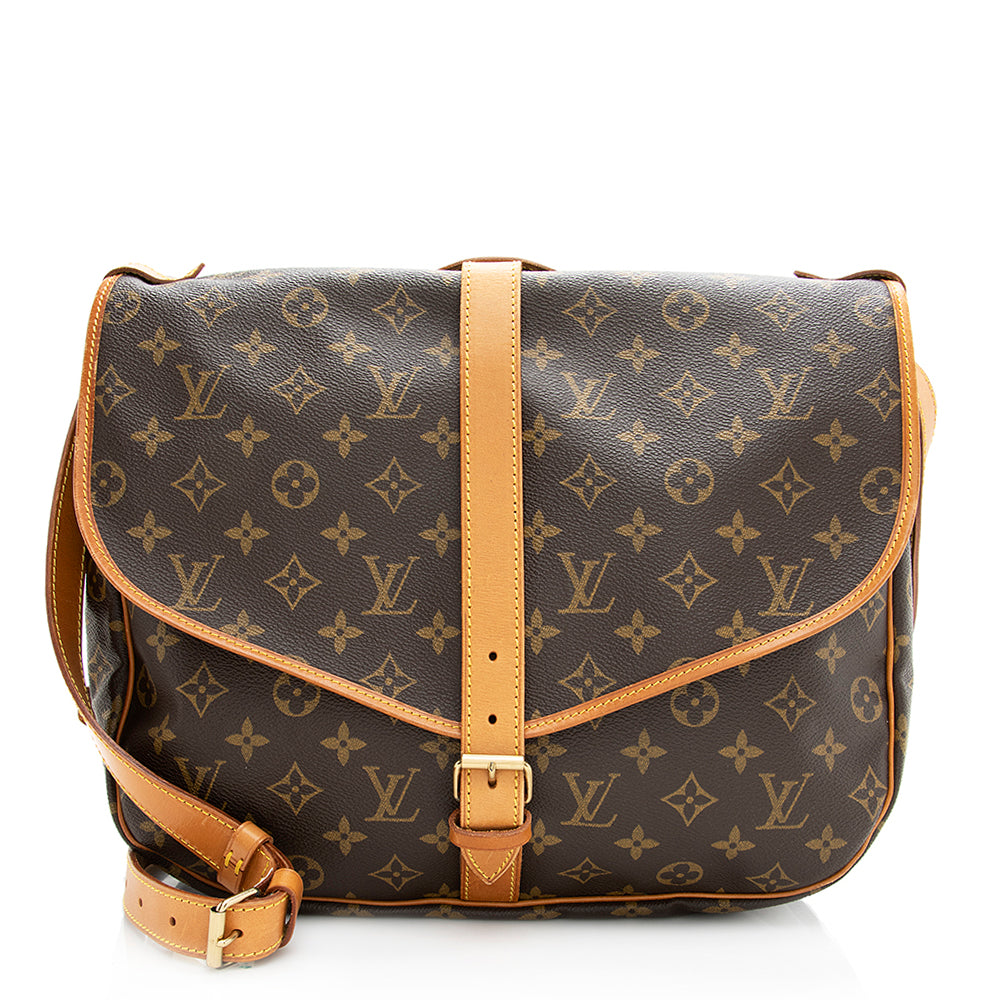 Louis Vuitton Vintage Monogram Canvas Saumur 35 Messenger Bag (SHF-186182)