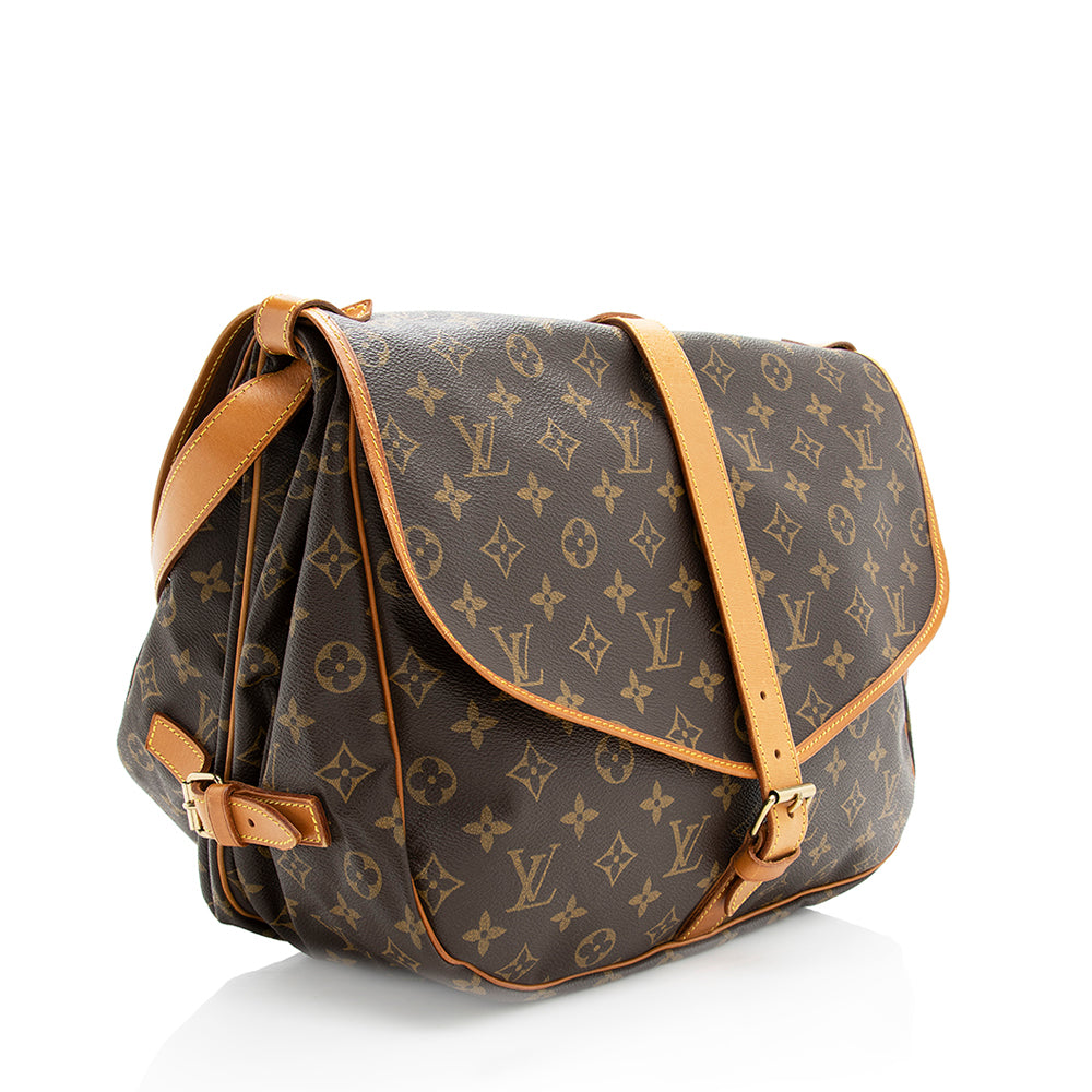 Louis Vuitton Vintage Monogram Canvas Saumur 35 Messenger Bag (SHF-186182)