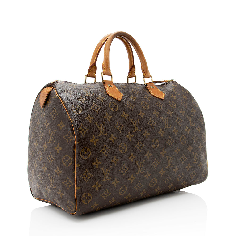 Louis Vuitton Vintage Monogram Canvas Speedy 35 Satchel (SHF-22048)
