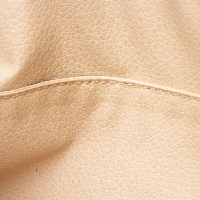 LV Cream Leather Fabric