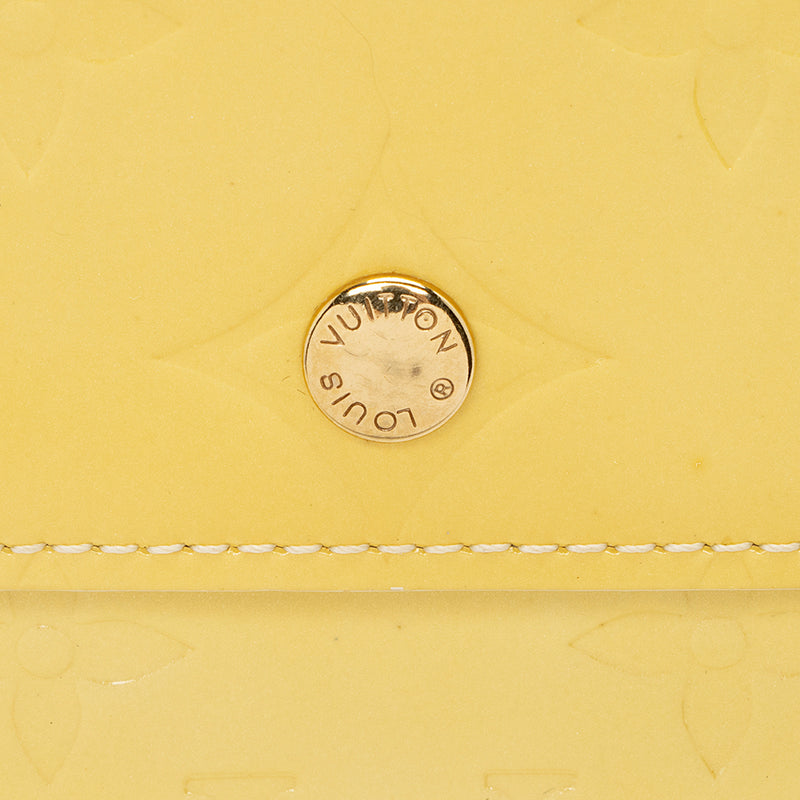 LOUIS VUITTON Monogram Vernis Elise Yellow Patent Leather Wallet
