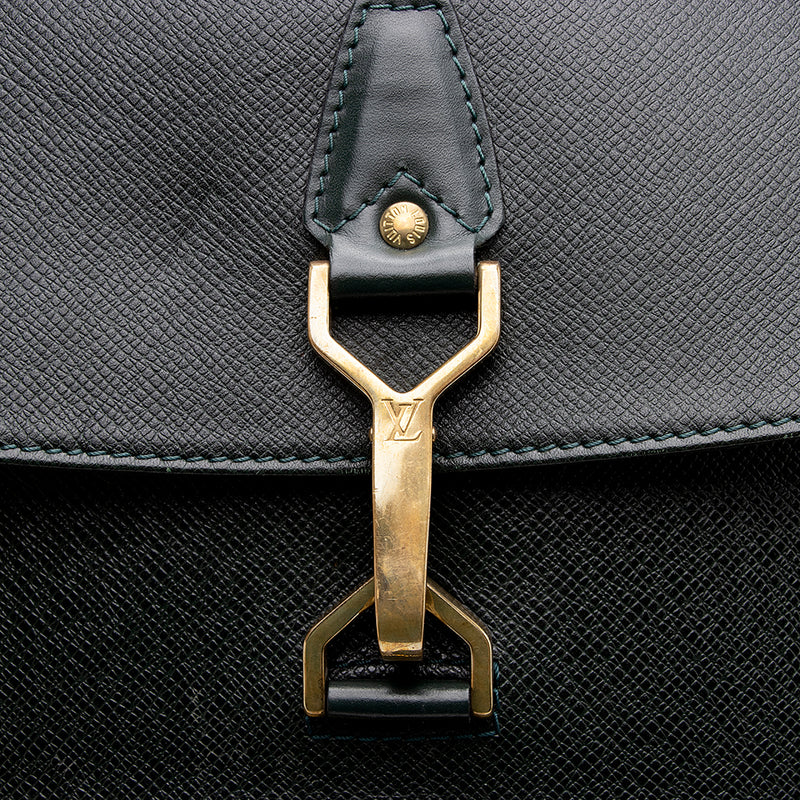 Louis Vuitton Dark Green Taiga Leather Kourad Vintage Clutch Wristlet Bag