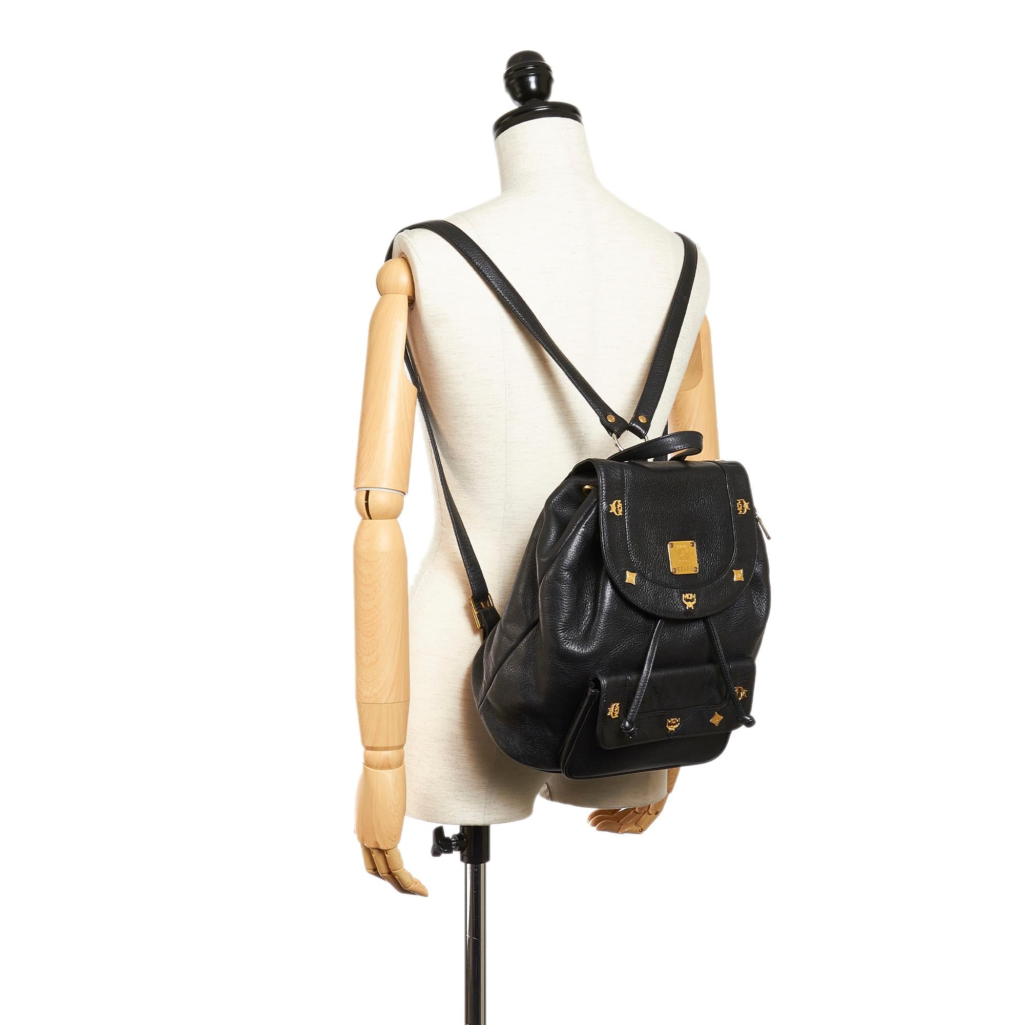 MCM Leather Drawstring Backpack (SHG-33998)