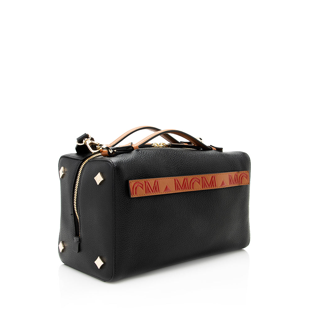 MCM Leather Milano Boston 18 Shoulder Bag (SHF-19819)