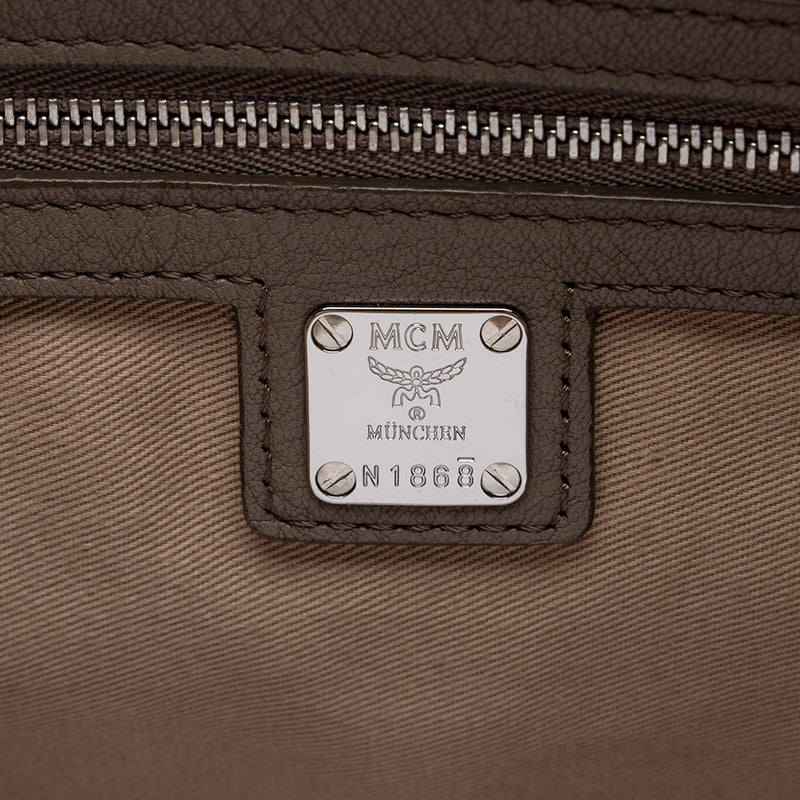 MCM Leather Monogram Medium Klara Top Zip Tote (SHF-16702)