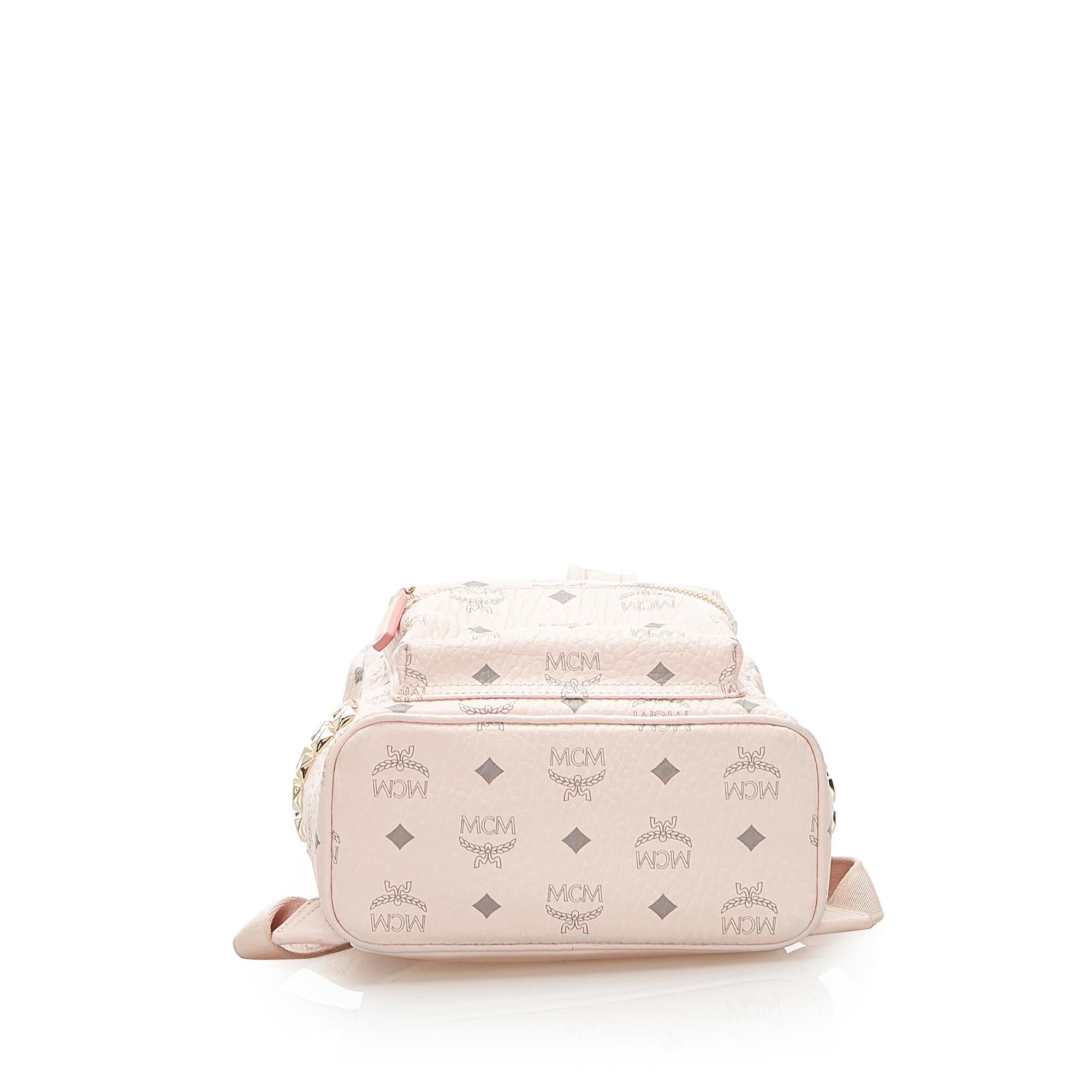 MCM Mini Visetos Leather Backpack (SHG-32175)