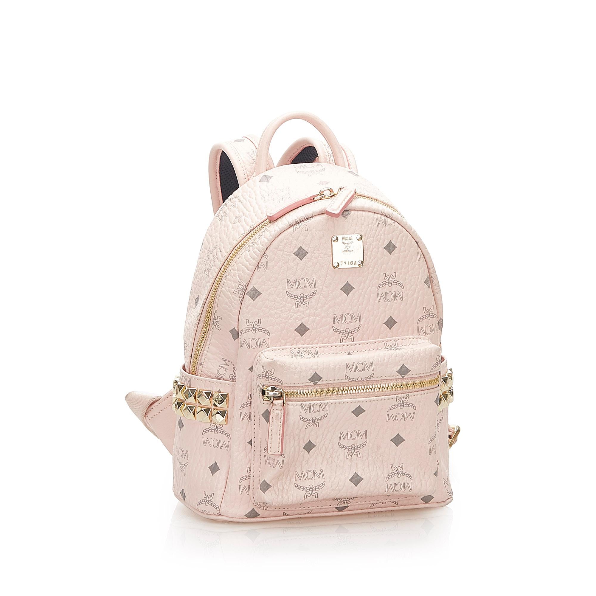 MCM Mini Visetos Leather Backpack (SHG-32175)