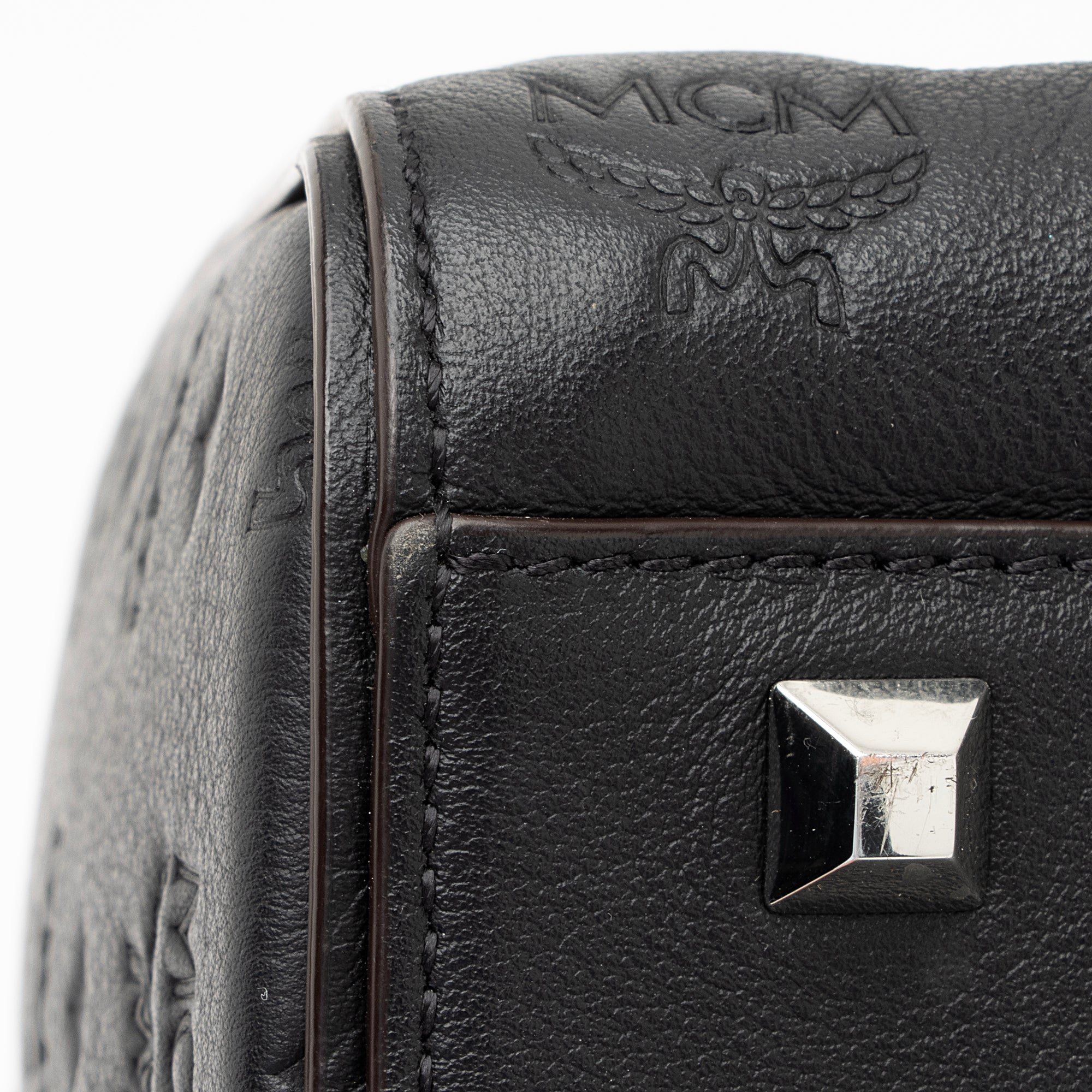 MCM Monogram Leather Essential Boston Bag (SHF-23875)