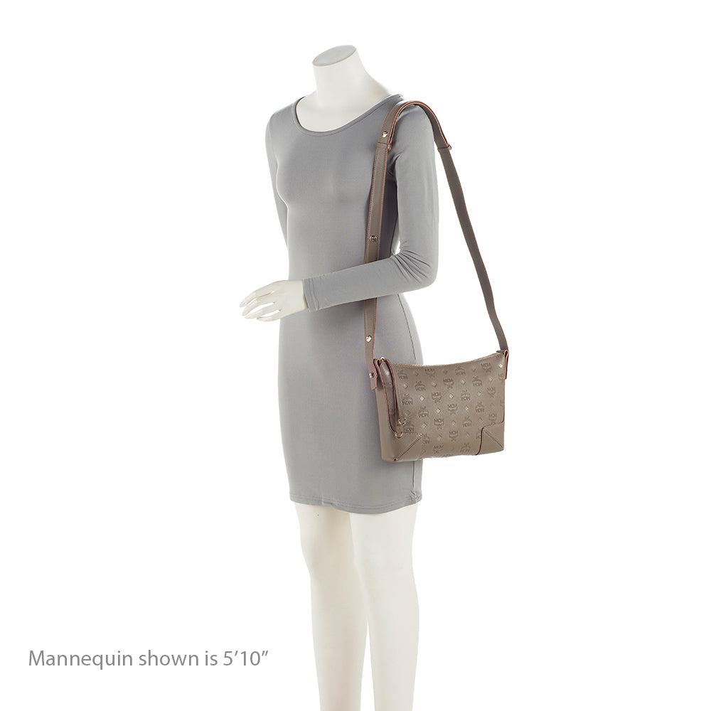 MCM Embossed Leather Klara Small Crossbody Bag (SHF-22546)