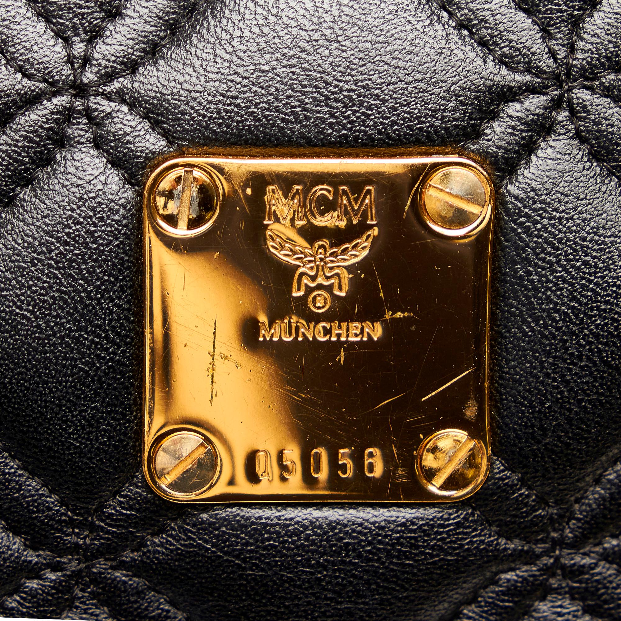 MCM Quilted Studded Visetos Leather Backpack (SHG-37895)