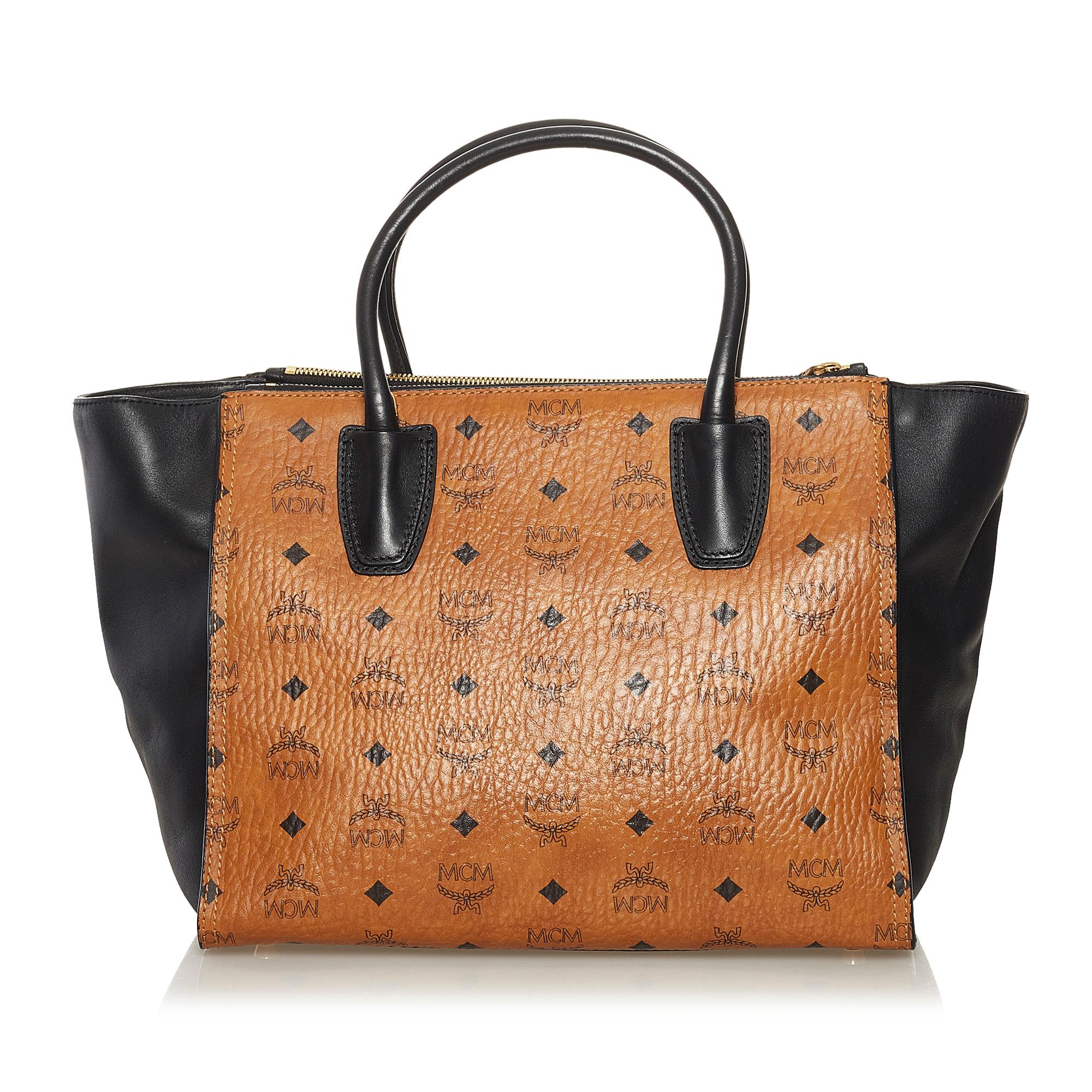 MCM Visetos Double Zip Kathy Satchel (SHG-37303)