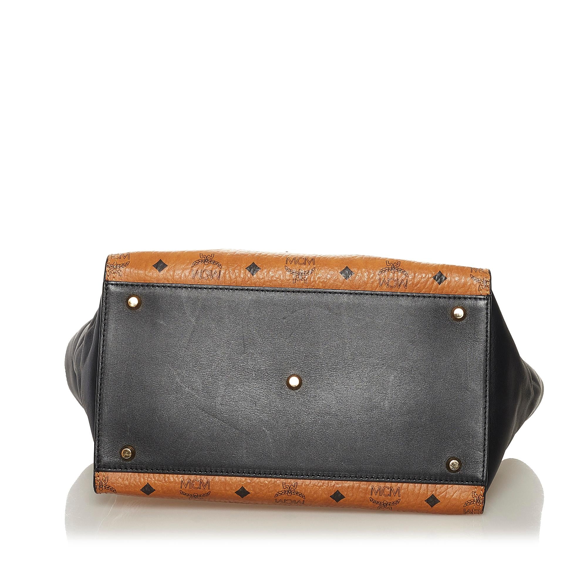 MCM Visetos Double Zip Kathy Satchel (SHG-37303)