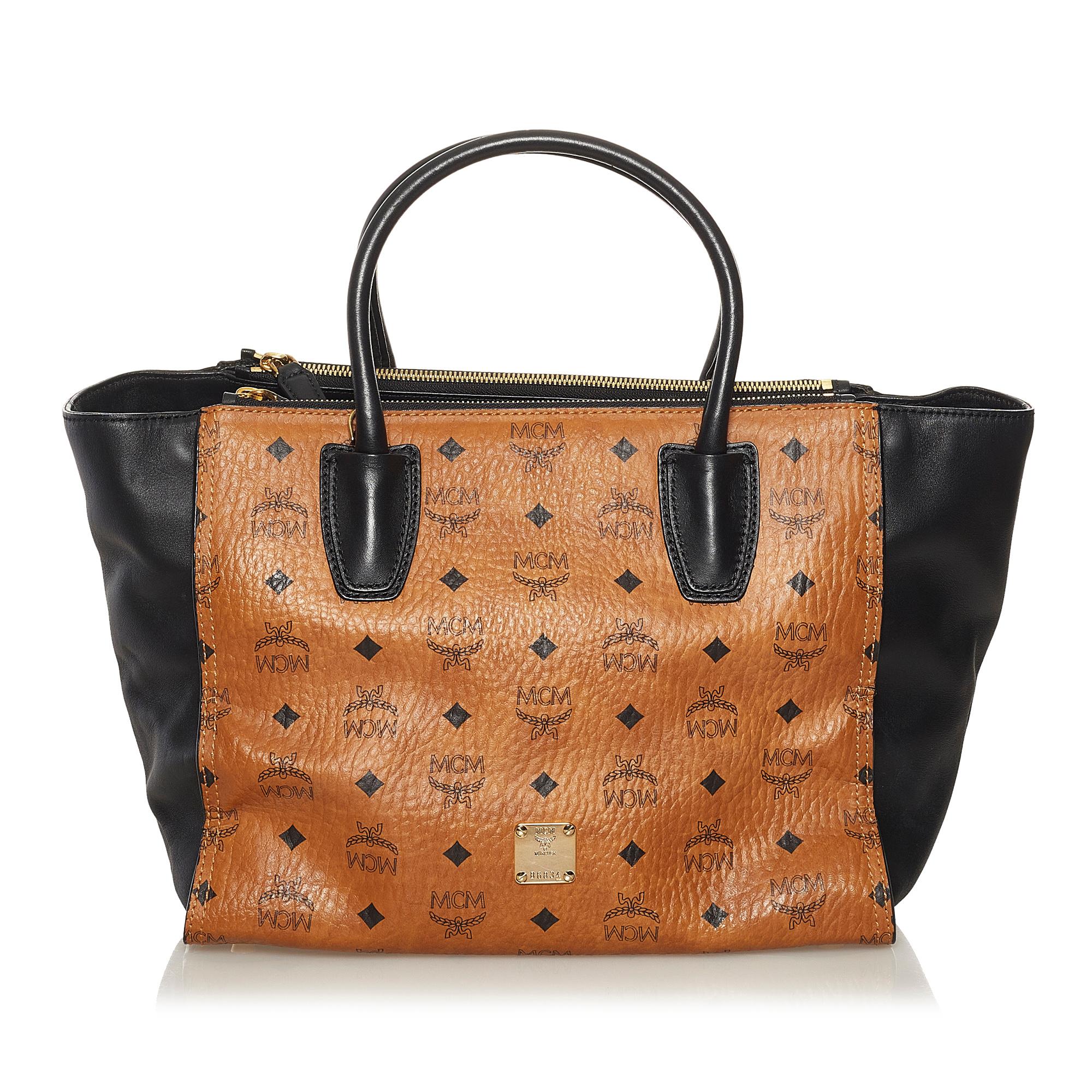 MCM Visetos Double Zip Kathy Satchel (SHG-37303)