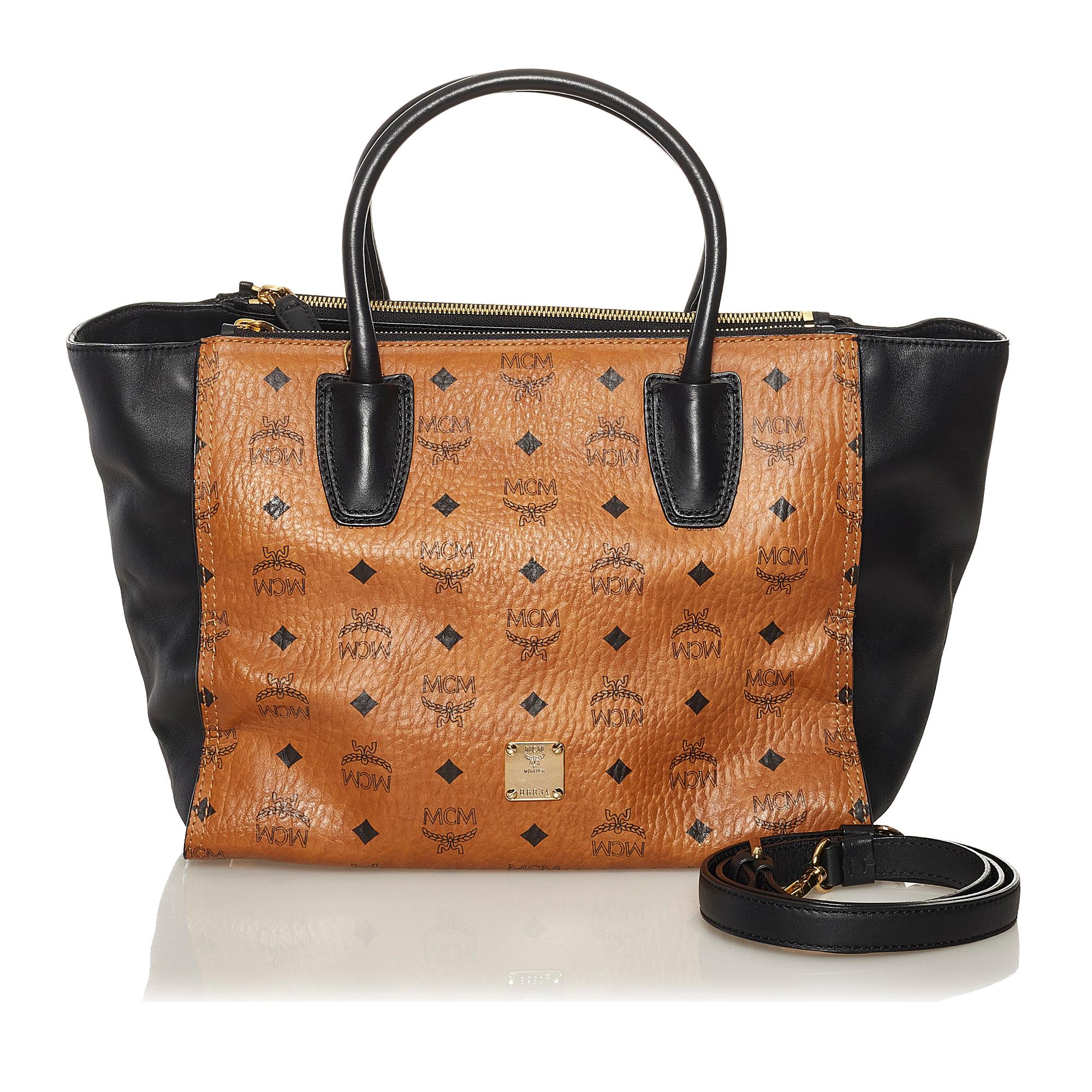 MCM Visetos Double Zip Kathy Satchel (SHG-37303)