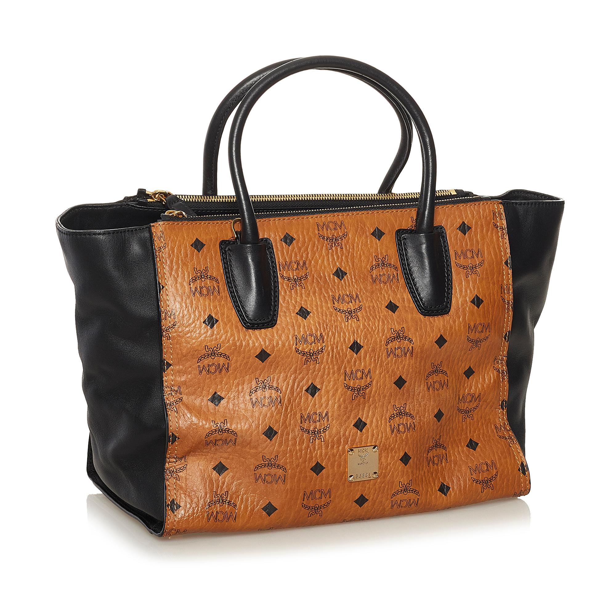 MCM Visetos Double Zip Kathy Satchel (SHG-37303)